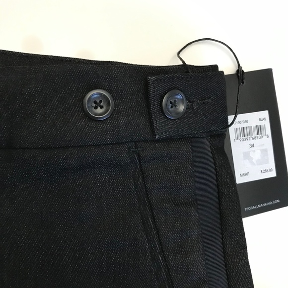 NWT 7 For All Mankind Grosgrain Stripe Slim Trouser Jean Size 34 - Picture 16 of 16